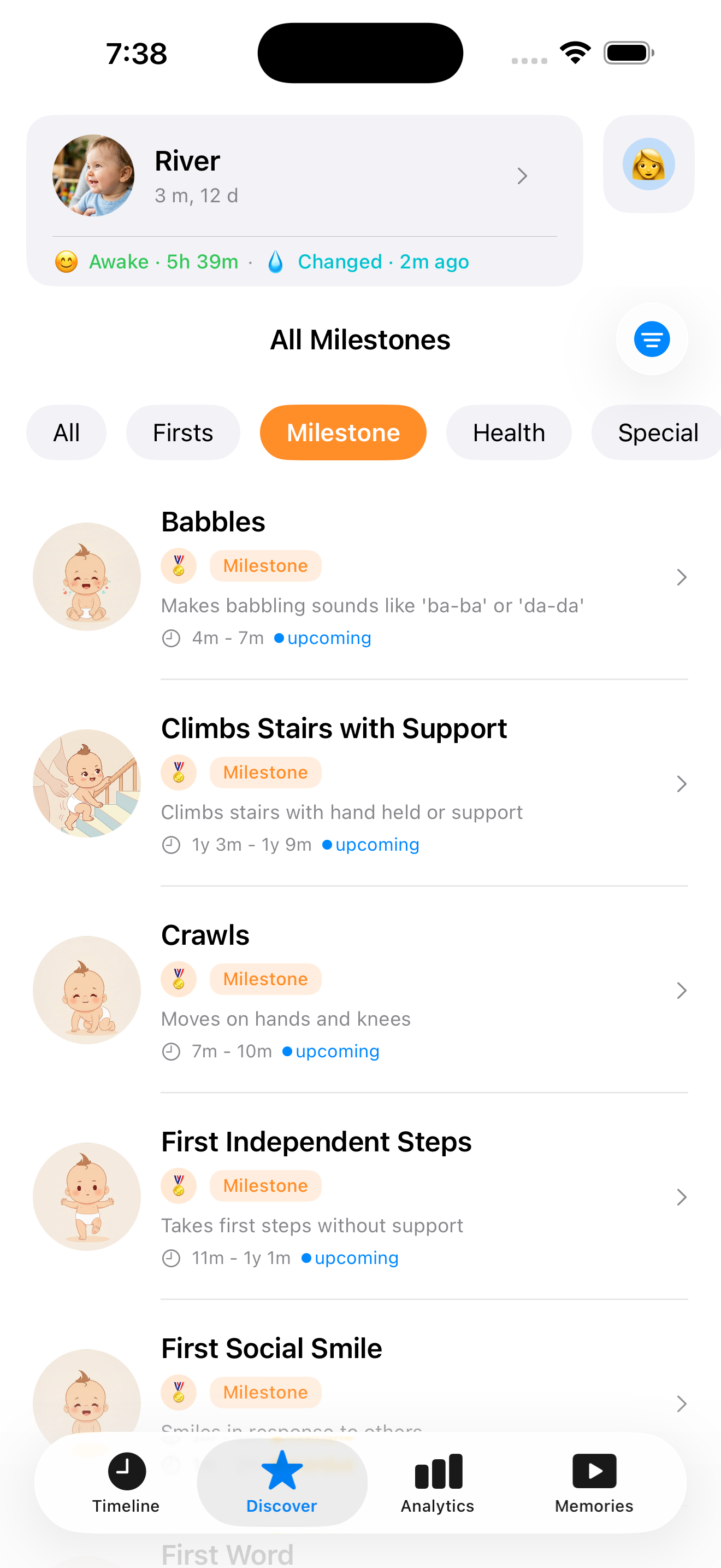 Discover milestones